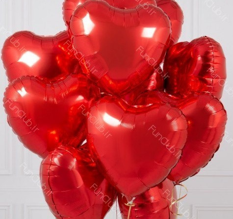 بادکنک هلیومی قلبی قرمز