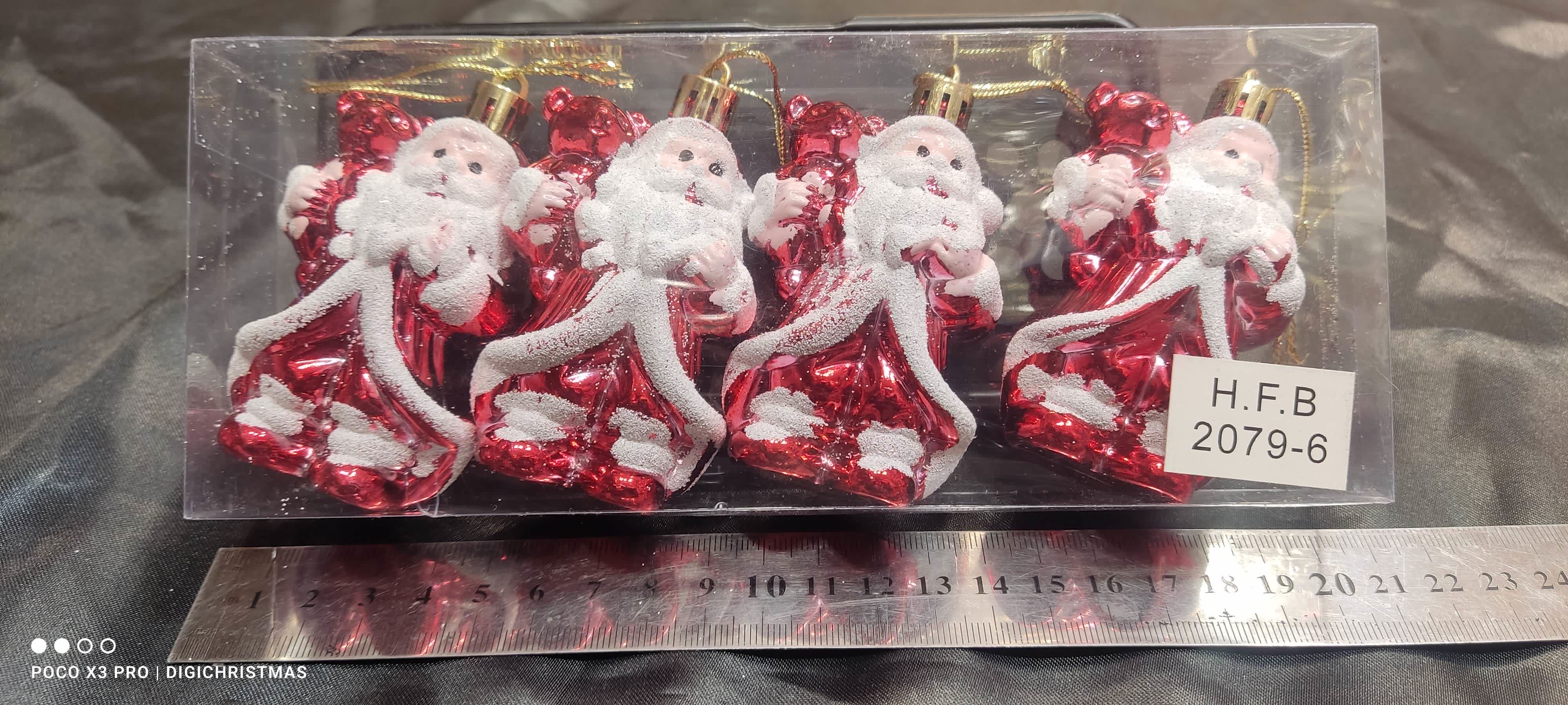 Santa clause آویز پاپانویل روی درخت کریستمس ۴ عددی