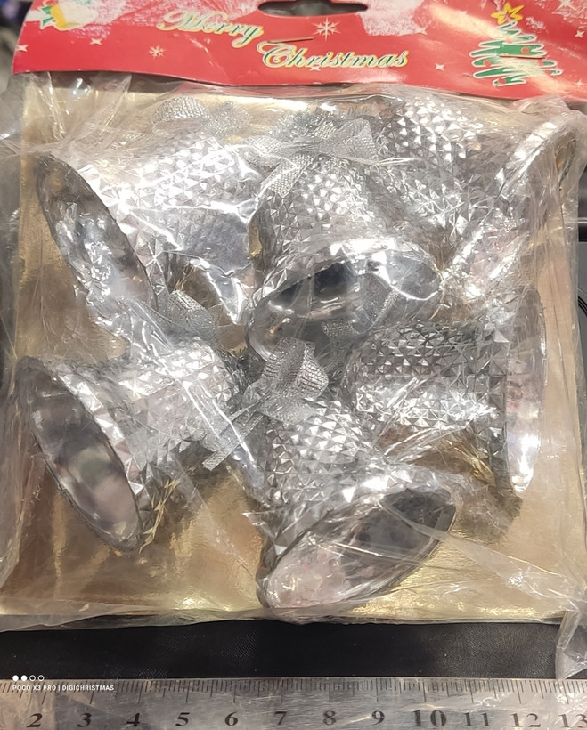 زنگوله 6عددی متوسط نقره ای