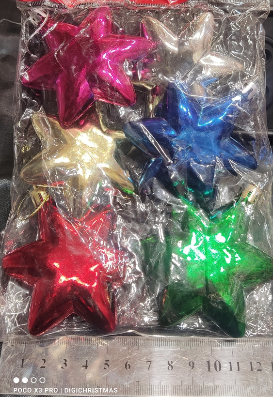 آویز ستاره رنگی 6عددی