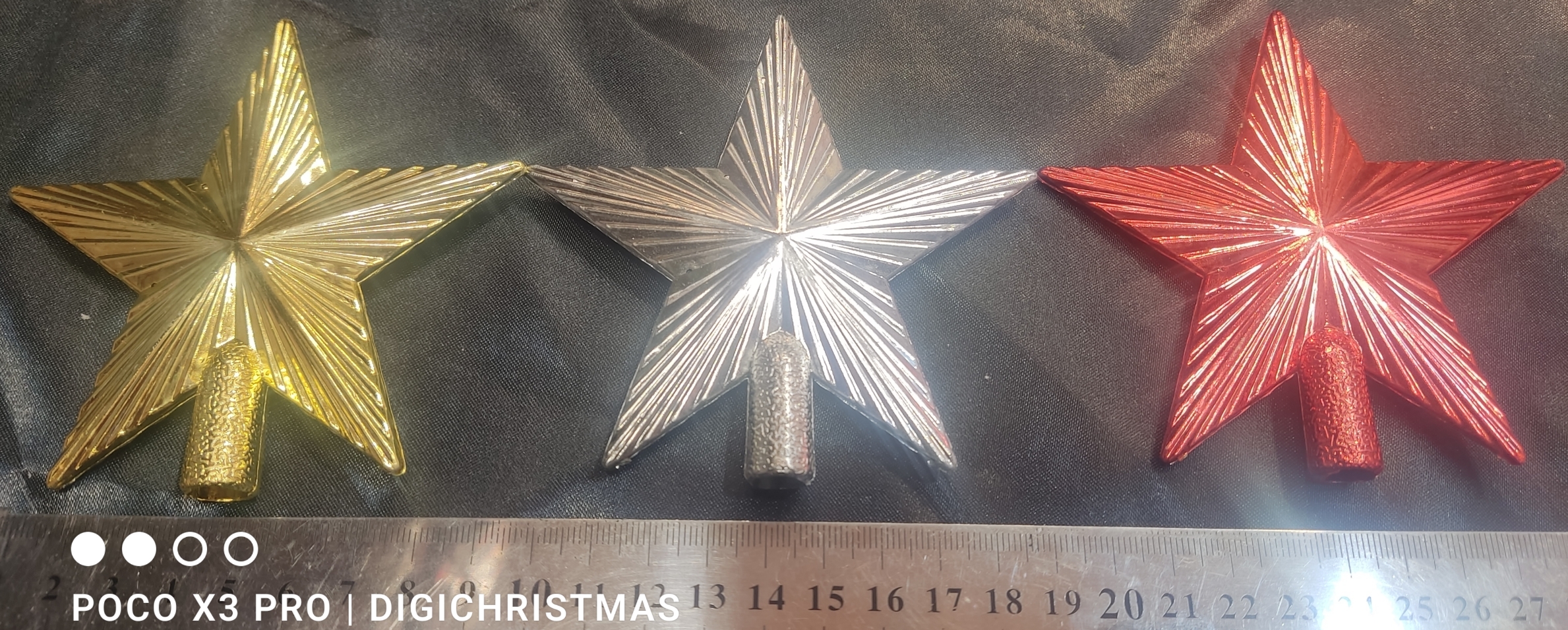 ستاره کوچک نوک درخت کریستمس در سه رنگ