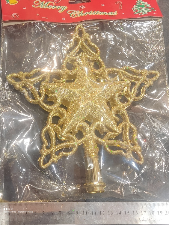 ستاره نوک درخت اکلیلی طلایی Christmas Tree Top Star