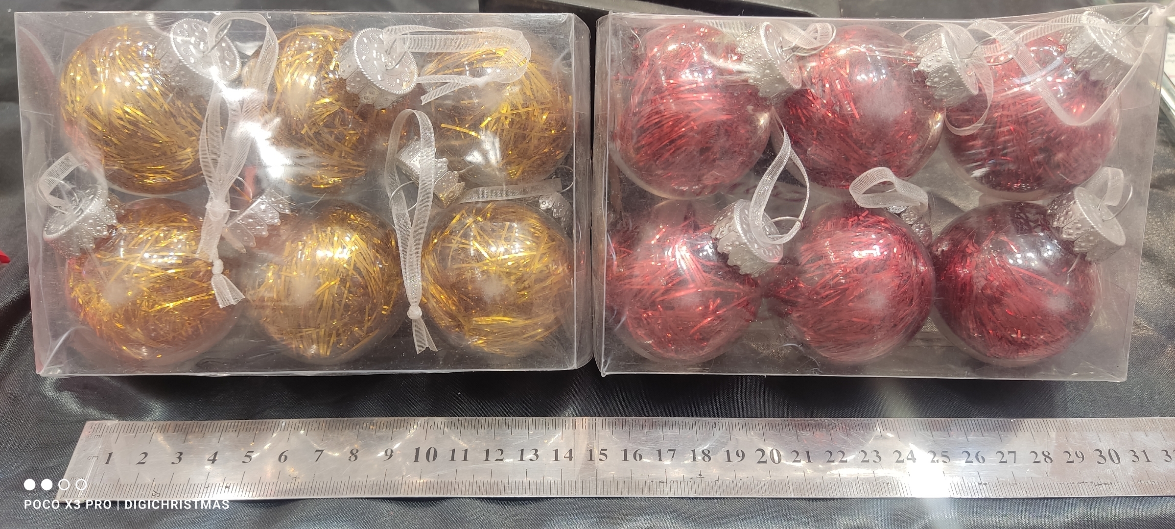 گوی طرح شیشه ای قطر 5 سانت 6عددی در سه رنگ