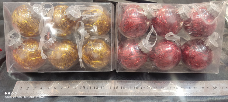 گوی طرح شیشه ای قطر 5 سانت 6عددی در سه رنگ