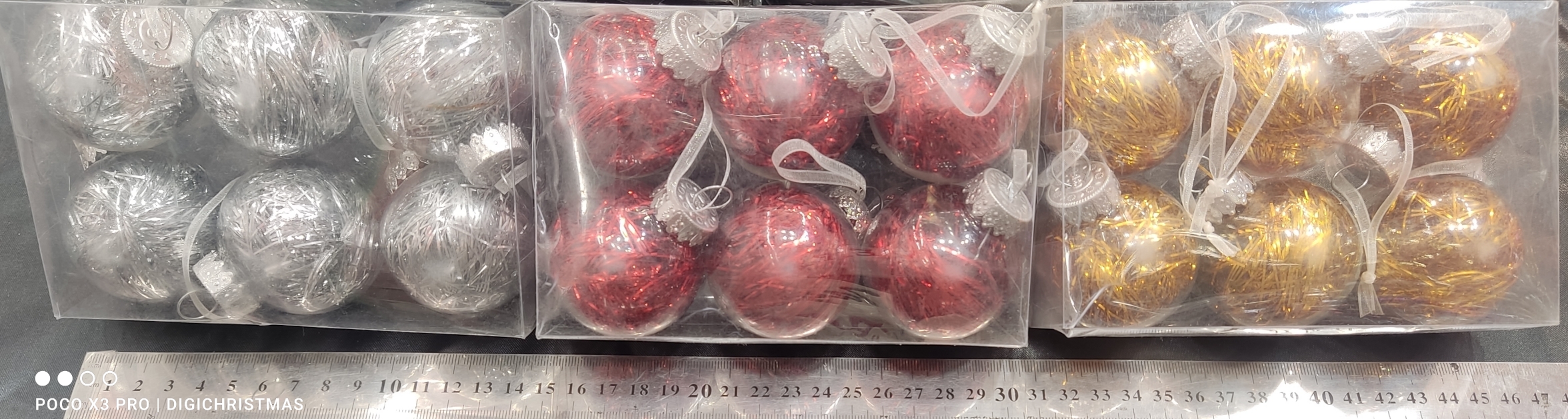 گوی طرح شیشه ای قطر ۵ سانت ۶عددی در سه رنگ