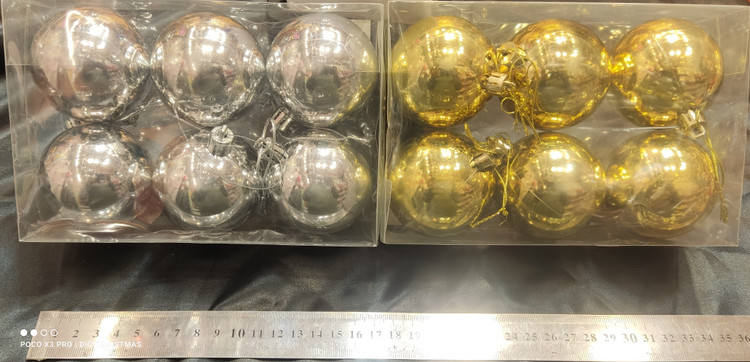 گوی طلایی و قرمز قطر ۵/۵ سانتیمتر ۶ عددی